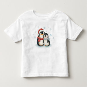 Cute Winter Themed Penguin Family Christmas  Toddler T-Shirt