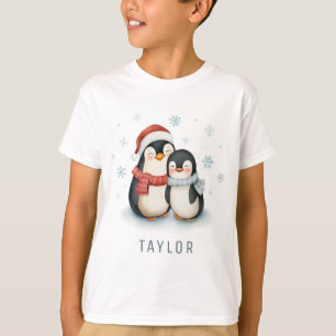 Cute Winter Themed Penguins Christmas T-Shirt