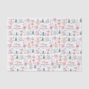 Cute Winter Watercolor Merry Christmas Tissue Paper