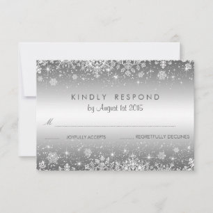Cute winter Wedding RSVP Card