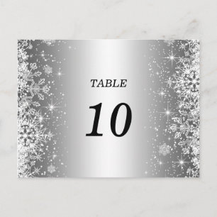 Cute winter wedding Table Number Postcard