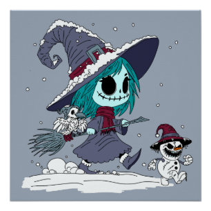 Cute Winter Witch Poster