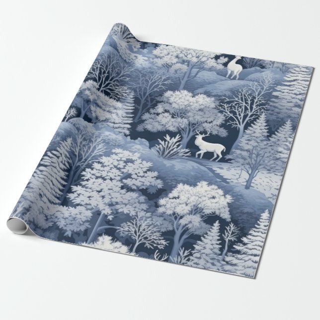 Cute Winter Wonderland Wrapping Paper (Unrolled)