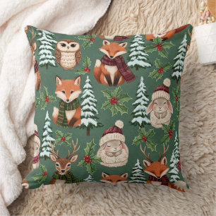 Cute Winter Woodland Friends – Holiday Animal (3) Cushion