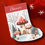 Cute Winter Woodland Personalised Small Christmas Stocking<br><div class="desc">For the Christmas season,  winter woodland personalised festive stocking. Include a name or your choice of text in a calligraphy style script font.</div>