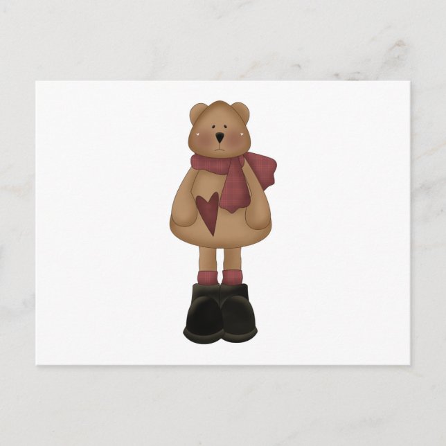cute wintery bear postcard (Front)