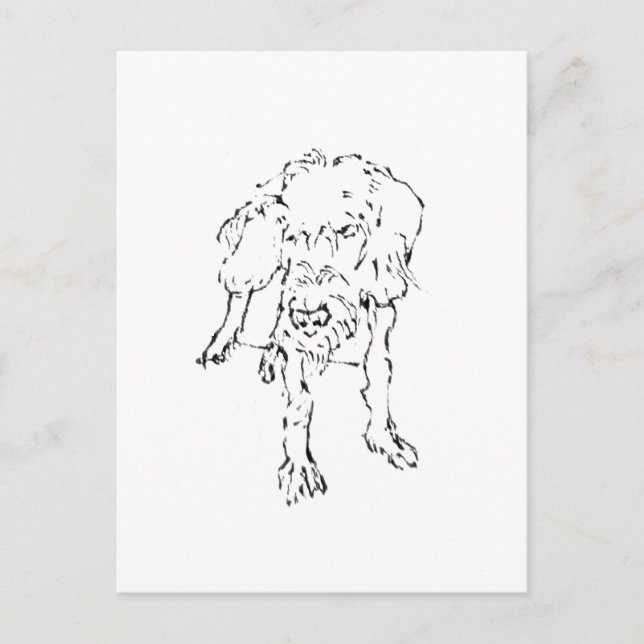 Cute Wire Haired Dachshund Dog Postcard (Front)