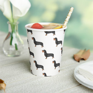 Cute Wire Haired Dachshund Sausage Dog Paper Cups