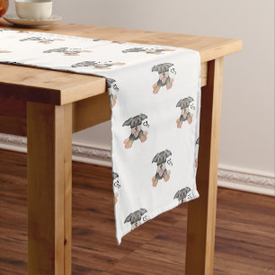 Cute Wire Haired Dachshund Sausage Dog Short Table Runner