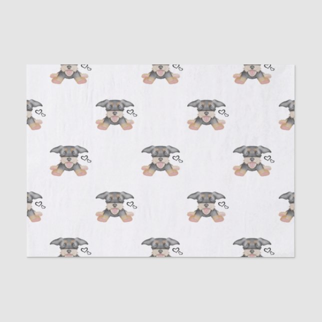 Cute Wire Haired Dachshund Sausage Dog Tissue Paper (Front)