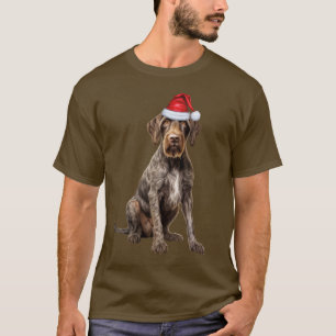Cute Wirehaired Pointer Dog Lover Funny Christmas T-Shirt