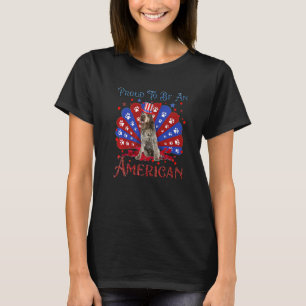 Cute Wirehaired Pointing Griffon American Flag Ha T-Shirt