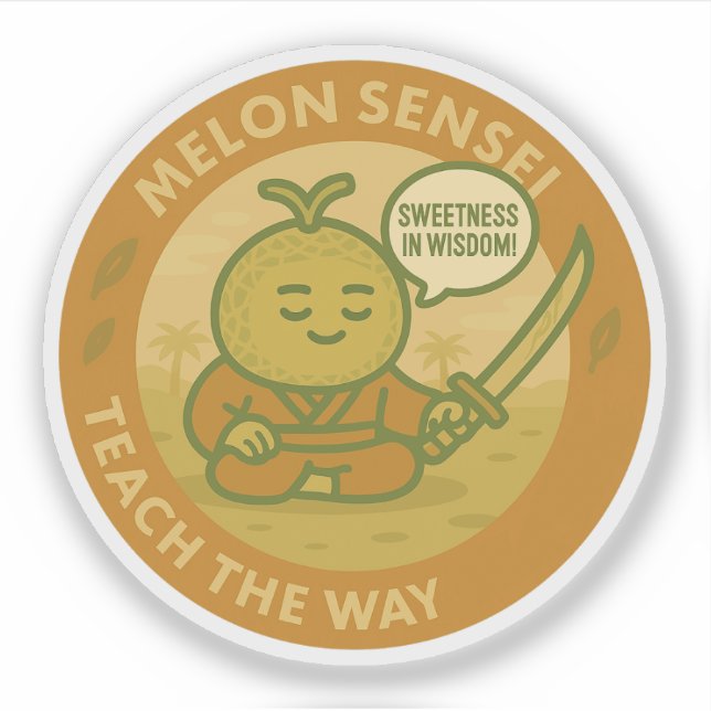 Cute Wisdom Melon Japanese Sensei  (Front)