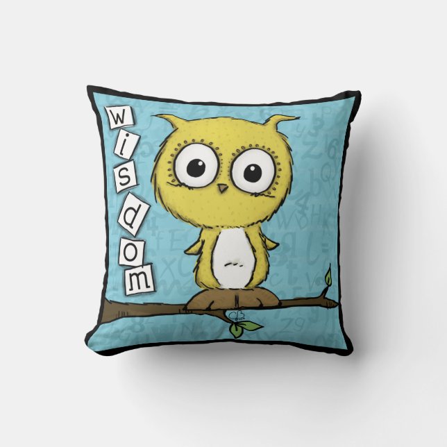Cute Wisdom Owl Cushion (Front)