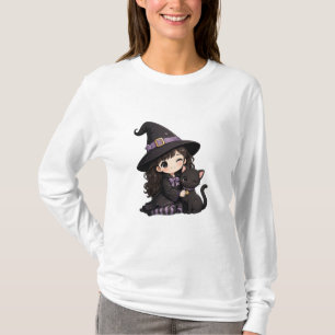 Cute witch and black cat T-Shirt