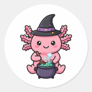 Cute Witch Axolotl Halloween Sticker