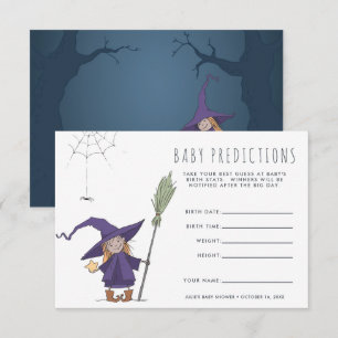 Cute Witch   Baby Shower Guessing Game Invitation