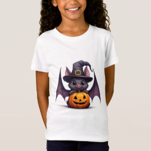 Cute Witch Bat And Pumpkin Halloween Fun 👻 T-Shirt
