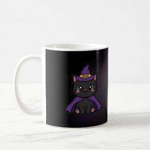 Cute Witch Black Cat Halloween Coffee Mug