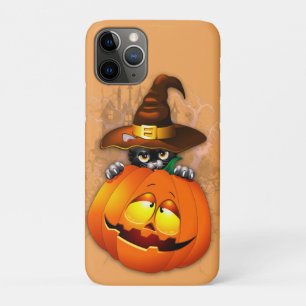 Cute Witch Cat and Pumpkin Halloween Friends Case-Mate iPhone Case