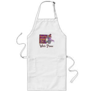 Cute Witch Cat with Books – “Witch Please” Long Apron