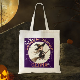 Cute Witch Custom Halloween  Tote Bag