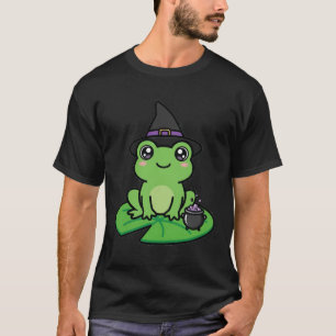 Cute Witch Frog Halloween T-Shirt
