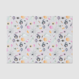 Cute Witch Ghost and Spiders Tissue Paper