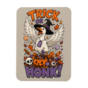 Cute Witch Goose Pumpkin Candy Graphic Magnet
