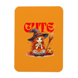 Cute Witch Halloween Flexible Photo Magnet