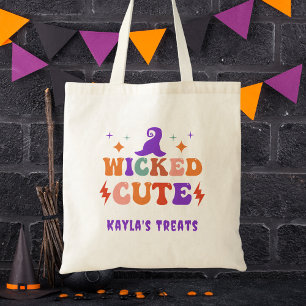 Cute Witch Halloween Girls Kids Trick or Treat Tote Bag