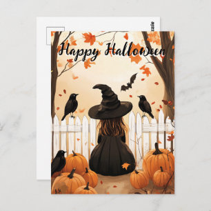  Cute Witch Halloween  Postcard