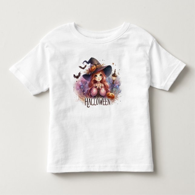 Cute Witch Halloween  Toddler T-Shirt (Front)