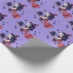 Cute Witch Halloween wrapping paper