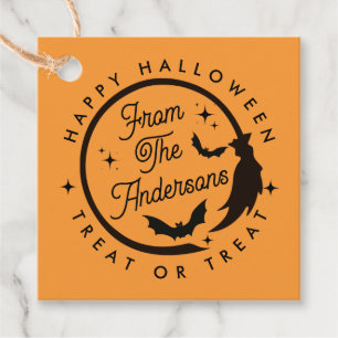 Cute Witch Happy Halloween Treat or Treat Favour Tags