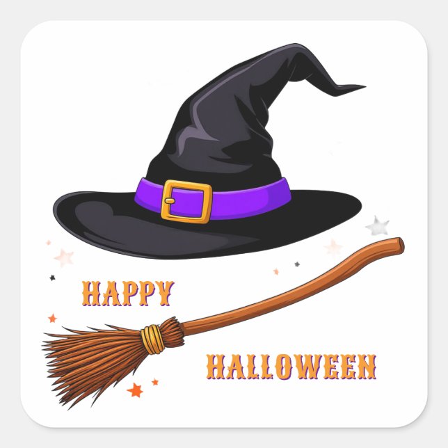 Cute Witch Hat Halloween Sticker Magic 🧙 (Front)
