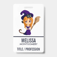 Cute Witch in Purple Hat Halloween