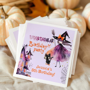 Cute witch Spooktacular Birthday Halloween party Napkin