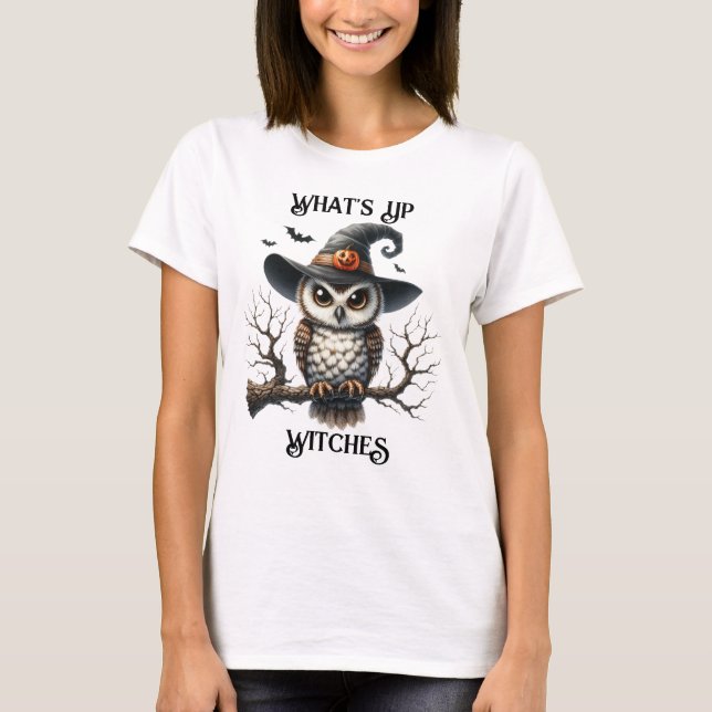 Cute Witch Stirring Cauldron T-Shirt (Front)
