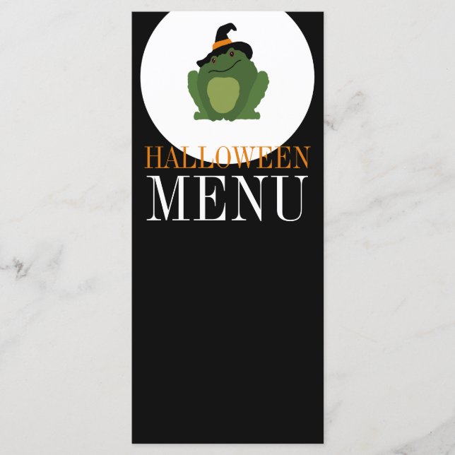 Cute Witch Toad, Halloween Menu (Front)