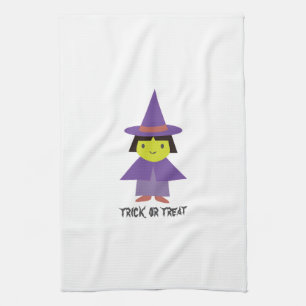 Cute Witch - Trick or Treat Tea Towel