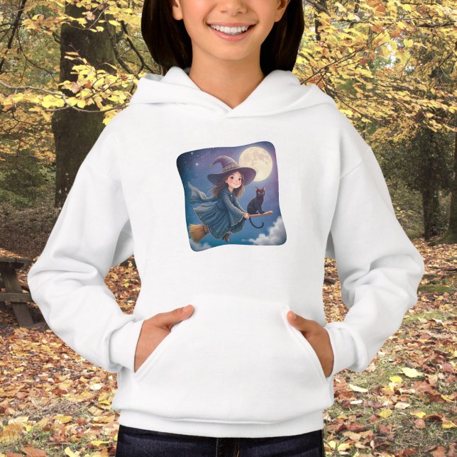 Cute Witch With Cat Hoodie (Creator Uploaded)