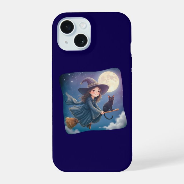 Cute Witch With Cat iPhone / iPad case (Back)