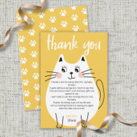 Cute Wite Kitty Cat Baby Shower thank you
