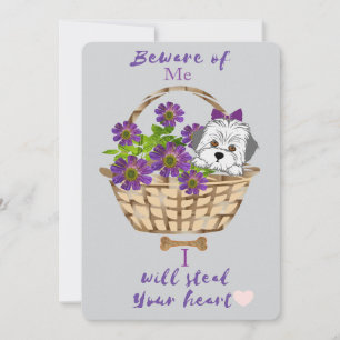 Cute With fur Puppy valentine card