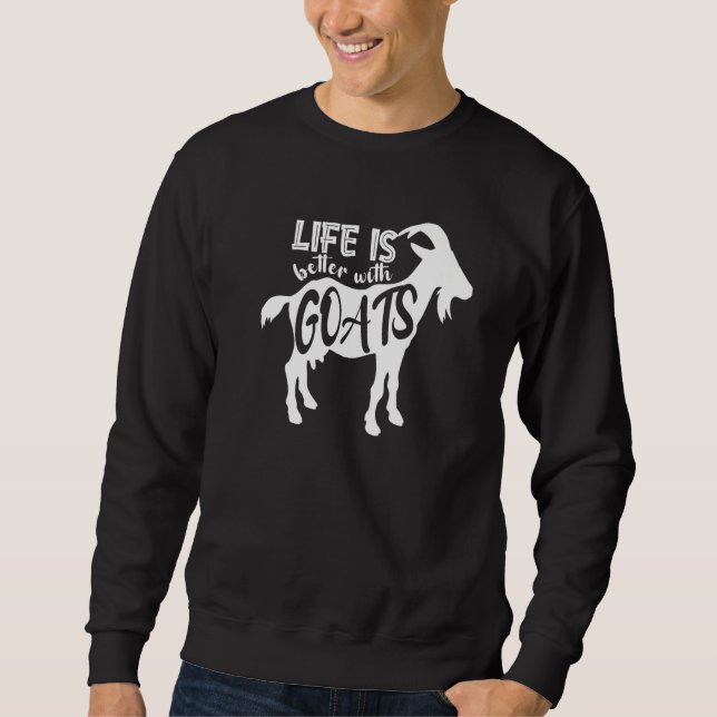 Cute With Goats Farm Animal Sweatshirt (Front)