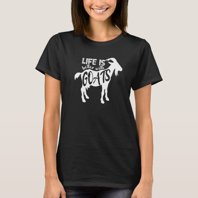 Cute With Goats Farm Animal T-Shirt (Front)