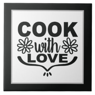 Cute with love word art kitchen tile