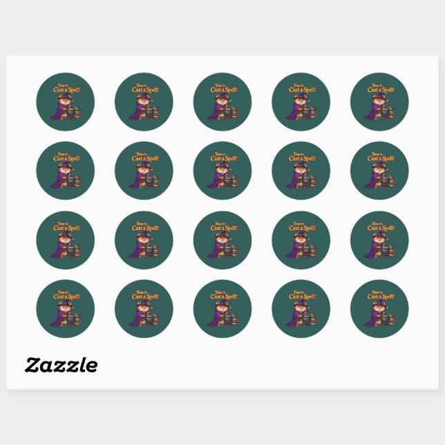 Cute Wizard Hamster Round Stickers (Sheet)
