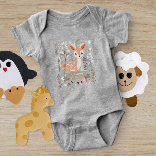 Cute Woddland Deer, Forest Friends Gender Neutral Baby Bodysuit
